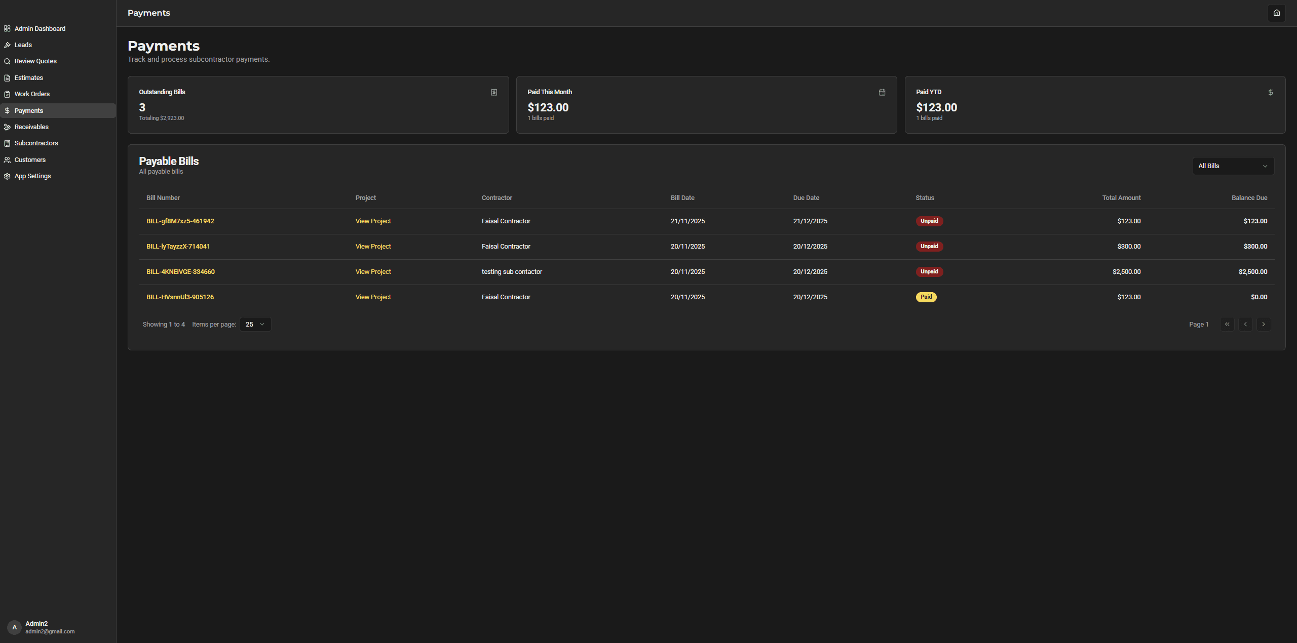 Subcontractor Bidding & Job Management Platform — screen 10