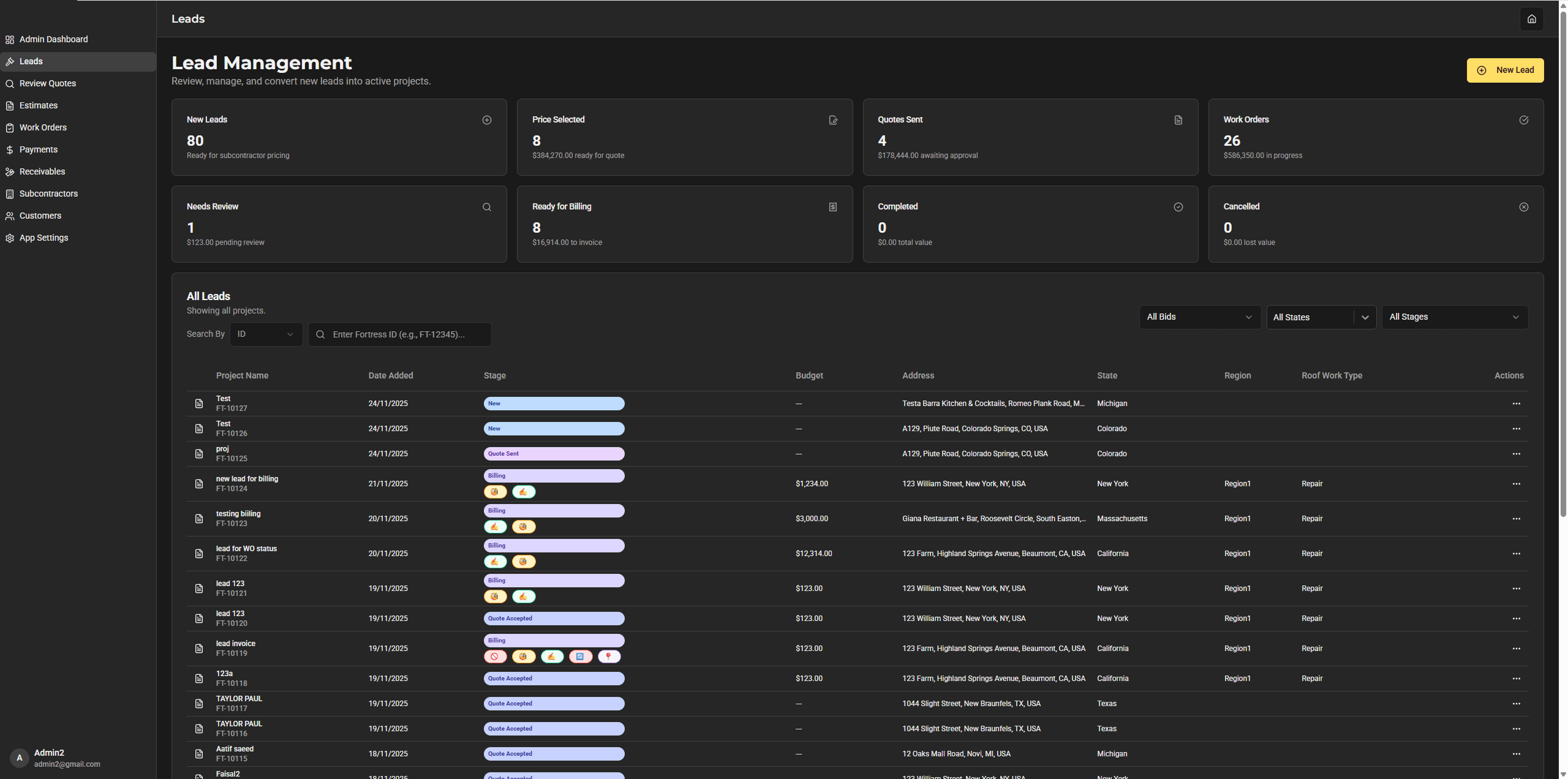 Subcontractor Bidding & Job Management Platform — screen 2