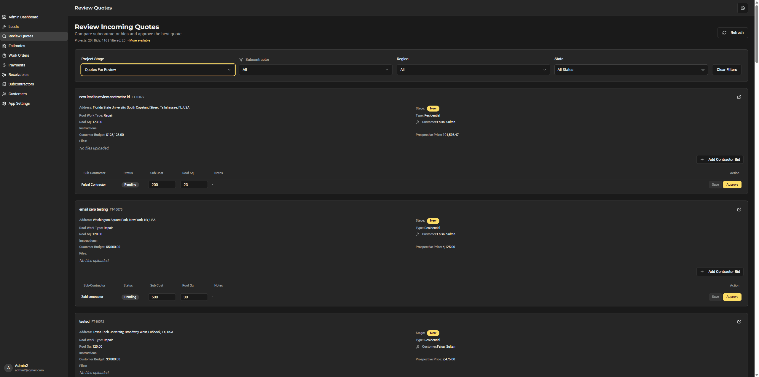 Subcontractor Bidding & Job Management Platform — screen 7