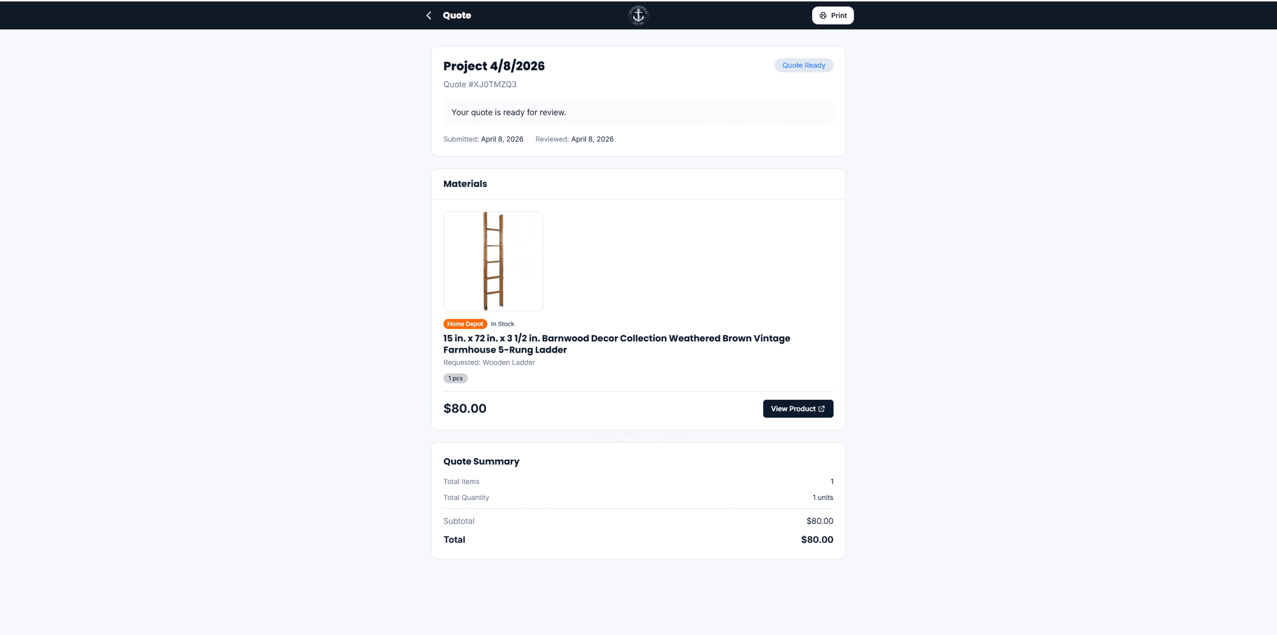 On-Site Estimation App with Live Home Depot Pricing — screen 8